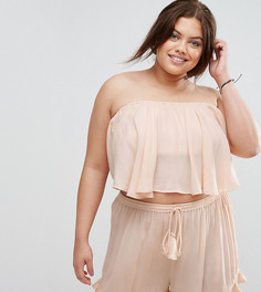 Топ из жатой ткани ASOS CURVE - Розовый
