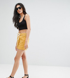 Льняные шорты в стиле casual с завязкой ASOS TALL - Желтый