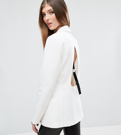 Блейзер с открытой спиной и лентой ASOS TALL - Белый
