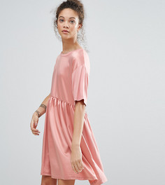Атласное платье с присборенной юбкой ASOS PETITE - Мульти