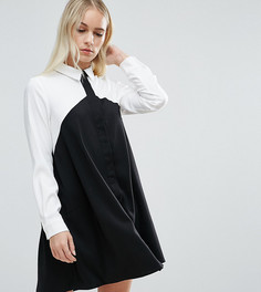 Платье-рубашка колор блок ASOS PETITE - Мульти