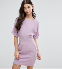 Тканое платье мини с V-образным вырезом сзади ASOS PETITE - Фиолетовый