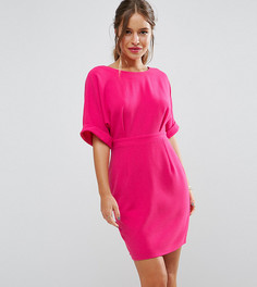 Тканое платье мини с V-образным вырезом сзади ASOS PETITE - Розовый