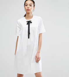 Свободное платье с люверсами и корсажной лентой ASOS TALL - Белый