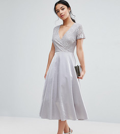 Платье миди для выпускного с кружевным лифом True Decadence Petite - Зеленый