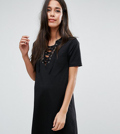 Платье-футболка для беременных со шнуровкой ASOS Maternity - Черный