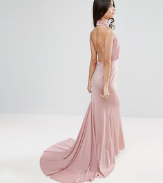 Платье макси с открытой спиной City Goddess Petite - Розовый