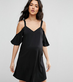 Платье-комбинация с открытыми плечами ASOS Maternity - Черный