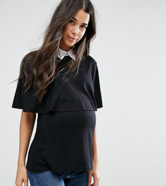 Топ с воротником ASOS Maternity NURSING - Черный