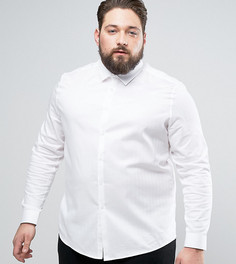 Белая приталенная саржевая рубашка ASOS PLUS - Белый
