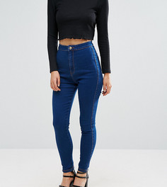Эластичные джинсы скинни с завышенной талией Missguided Petite Vice - Синий