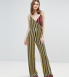 Комбинезон в полоску с запахом ASOS TALL - Мульти