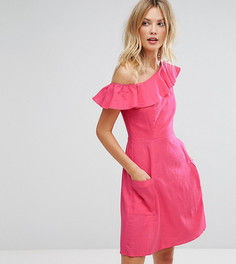 Сарафан мини на одно плечо с оборкой ASOS TALL - Розовый
