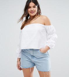 Топ с открытыми плечами и сборками на рукавах ASOS CURVE - Мульти