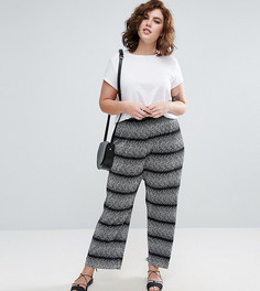 Широкие брюки плиссе в полоску ASOS CURVE - Мульти
