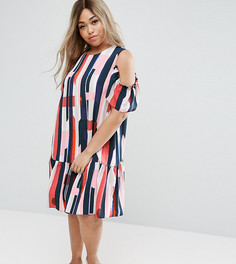 Платье в полоску с открытыми плечами ASOS CURVE - Мульти