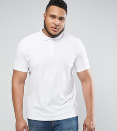 Белая футболка поло из пике ASOS PLUS - Белый
