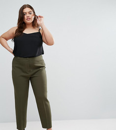 Брюки с завышенной талией ASOS CURVE - Зеленый