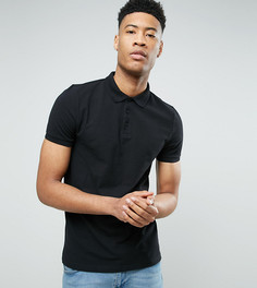Черная футболка-поло из пике ASOS TALL - Черный