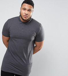 Длинная обтягивающая футболка-поло ASOS PLUS - Серый