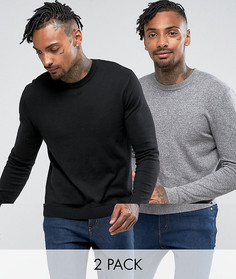 2 хлопковых джемпера (черный/серый) ASOS - СКИДКА - Мульти