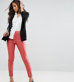 Узкие брюки с добавлением льна ASOS TALL - Розовый
