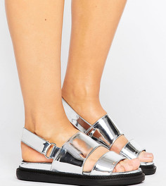 Массивные сандалии для широкой топы ASOS FENNEL - Серебряный