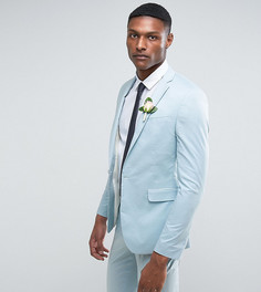 Светло-синий пиджак из эластичного хлопка ASOS TALL - Синий