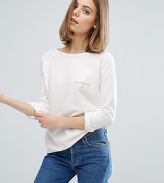 Свитшот с вышивкой Amazing эксклюзивно для Maison Labiche - Кремовый