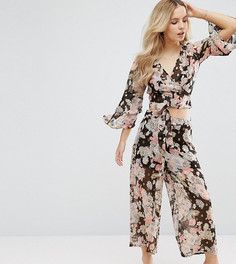 Мягкие комбинируемые брюки с цветочным принтом ASOS PETITE - Мульти