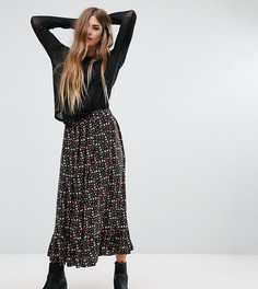 Юбка миди с цветочным принтом и баской Reclaimed Vintage - Черный