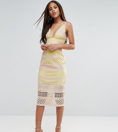 Кружевное платье-футляр миди ASOS TALL Hitchcock - Белый