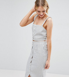 Укороченный топ в полоску на пуговицах ASOS TALL - Мульти