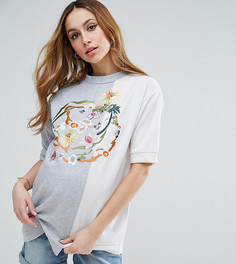Топ со вставками и вышивкой ASOS Maternity - Мульти