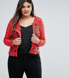 Красная премиум-куртка из комбинированного кружева ASOS CURVE - Красный