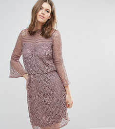 Кружевное платье с расклешенными рукавами Y.A.S Tall Stia - Розовый