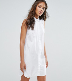 Хлопковое платье-рубашка без рукавов ASOS TALL - Белый