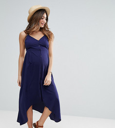 Сарафан миди на пуговицах ASOS Maternity - Темно-синий