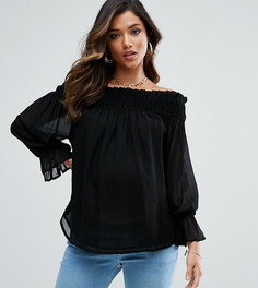 Топ с открытыми плечами и сборками ASOS Maternity - Розовый