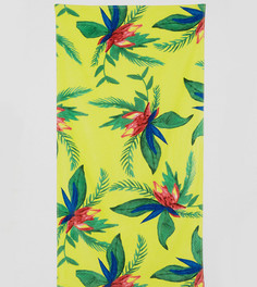 Пляжное полотенце с тропическим цветочным принтом Monki - Желтый