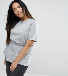Футболка со сборками ASOS CURVE - Серый