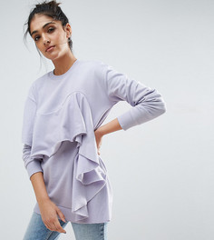 Свитшот с оборками ASOS TALL - Фиолетовый