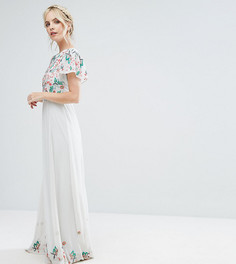 Платье макси с цветочной отделкой Frock And Frill Petite Premium - Зеленый