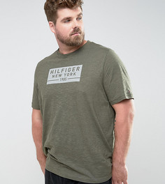 Зеленая меланжевая футболка классического кроя с логотипом Tommy Hilfiger PLUS - Зеленый