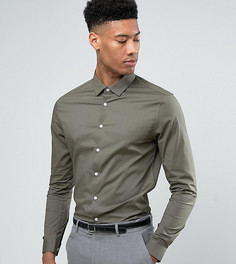Рубашка скинни цвета хаки ASOS TALL - Зеленый