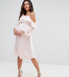 Платье миди на одно плечо ASOS Maternity - Розовый