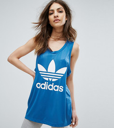 Топ с логотипом-трилистником adidas Originals - Синий