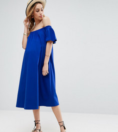 Платье миди с открытыми плечами ASOS Maternity - Синий