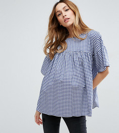 Присборенный топ в клеточку ASOS Maternity - Мульти