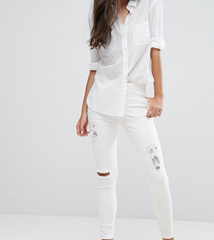 Рваные джинсы скинни New Look Petite - Белый
